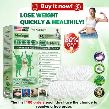 🇺🇸 𝐎𝐟𝐟𝐢𝐜𝐢𝐚𝐥 𝐔𝐒 𝐒𝐭𝐨𝐫𝐞 | 🧑‍⚕️🩺 LOVILDS™ Moringa · Berberine × NAD+ 𝟏𝟎-𝐢𝐧-𝟏 𝐀𝐝𝐯𝐚𝐧𝐜𝐞𝐝 𝐍𝐚𝐧𝐨 𝐌𝐢𝐜𝐫𝐨𝐧𝐞𝐞𝐝𝐥𝐞 𝐏𝐚𝐭𝐜𝐡 — 𝐎𝐧𝐜𝐞 𝐃𝐚𝐢𝐥𝐲, 𝐕𝐢𝐬𝐢𝐛𝐥𝐞 𝐑𝐞𝐬𝐮𝐥𝐭𝐬 𝐢𝐧 𝟕 𝐃𝐚𝐲𝐬