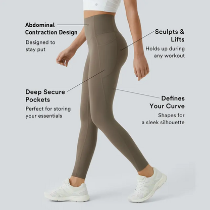 Alisanda®  High Waisted Waist Shaping Pocket Shaping Training Leggings