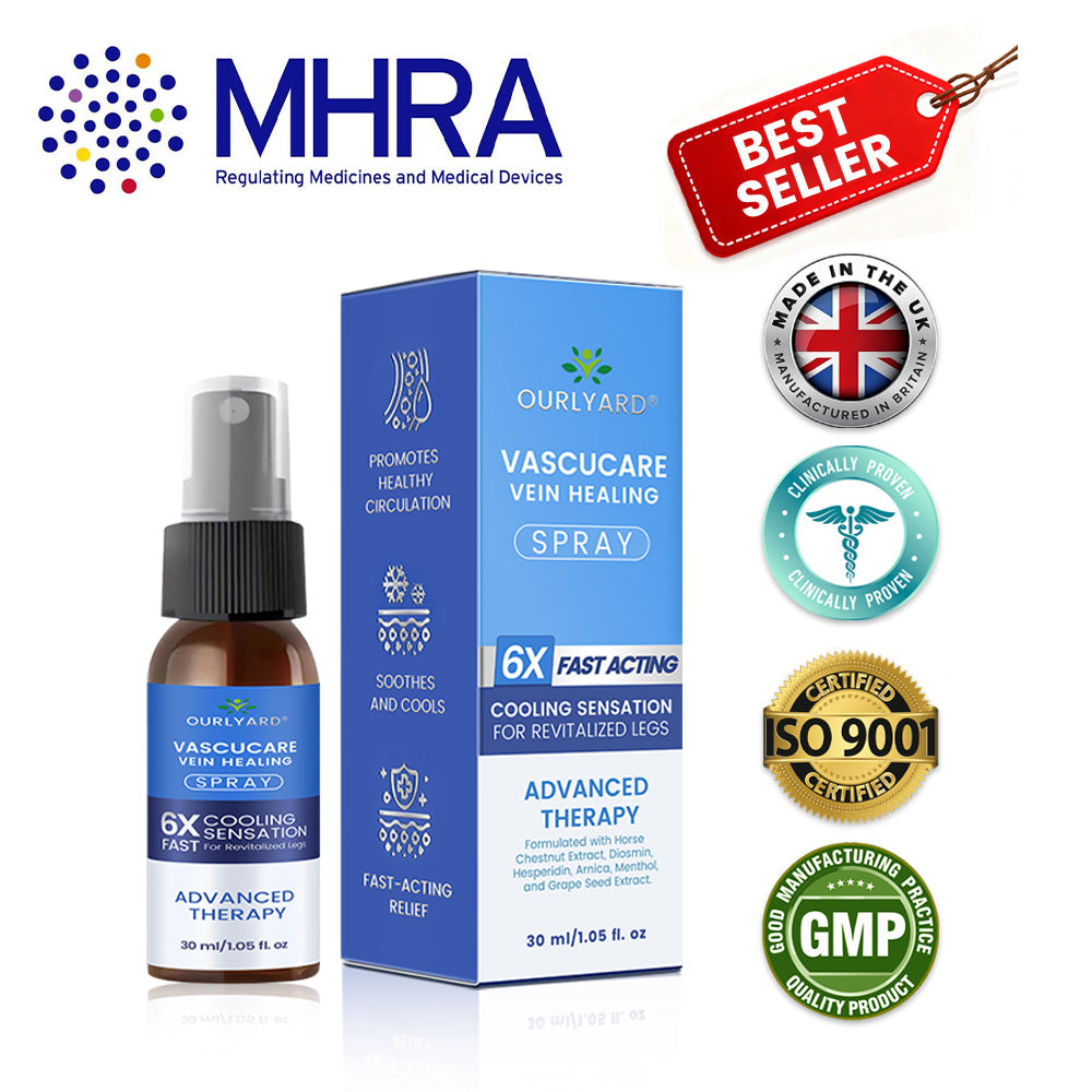 🇬🇧✅✅Ourlyard® VascuCare Vein Healing Spray(Designed for Varicose veins, Spider veins, Deep vein Thrombosis, Chronic venous insufficiency, Venous ulcers, Thrombophlebitis and other venous issues)