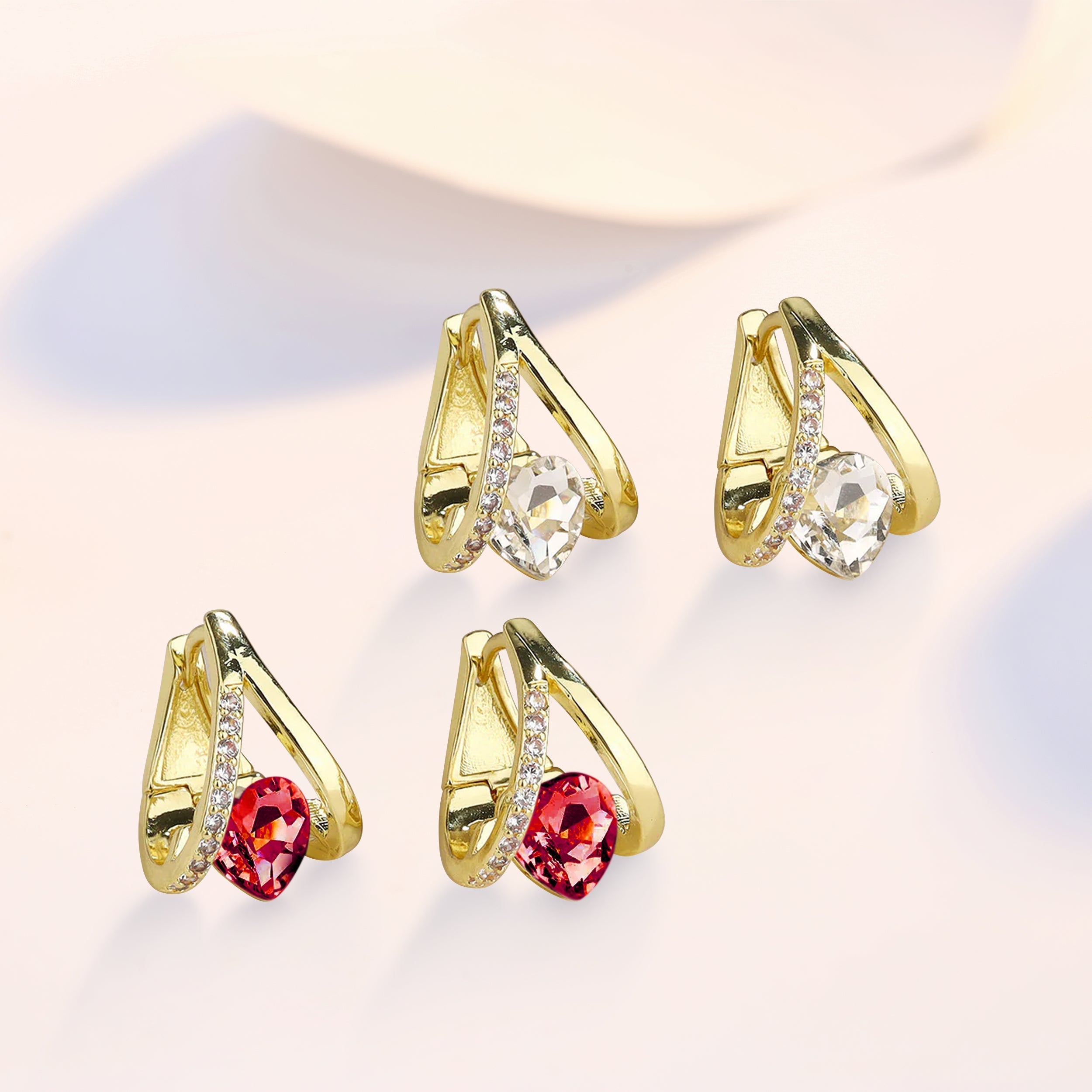 2PAIRS❤️SILVER+RED