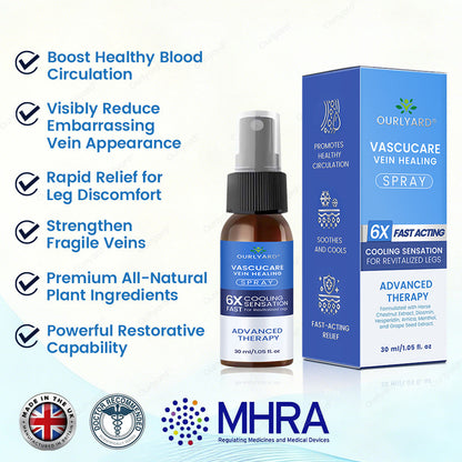🇬🇧✅✅Ourlyard® VascuCare Vein Healing Spray(Designed for Varicose veins, Spider veins, Deep vein Thrombosis, Chronic venous insufficiency, Venous ulcers, Thrombophlebitis and other venous issues)