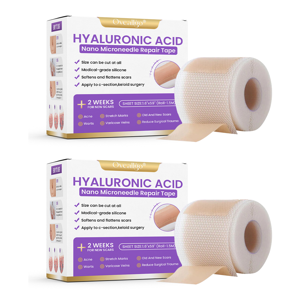 ✅Official Store | Oveallgo® Hyaluronic Acid Nano Microneedle Repair Tape🏥(Treatment of old and new scars, reduction of surgical scars, stretch marks, keloids, acne, burns, warts, dermatomes and varicose veins)