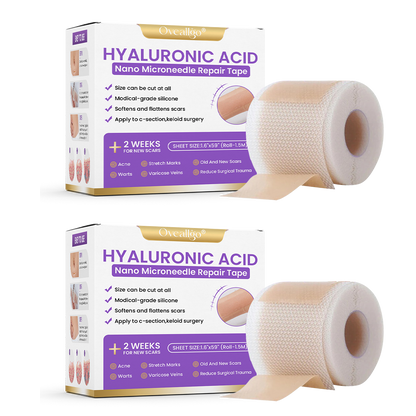 ✅Official Store | Oveallgo® Hyaluronic Acid Nano Microneedle Repair Tape🏥(Treatment of old and new scars, reduction of surgical scars, stretch marks, keloids, acne, burns, warts, dermatomes and varicose veins)