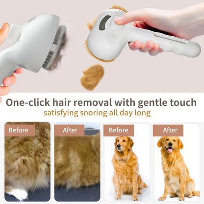 🐕QIAWI  3-in-1 Blue Light Pet Grooming Comb – 🪒 Removes Hair & Odors, Quiet & Cordless, Promotes Skin Health💙