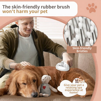 🐕QIAWI  3-in-1 Blue Light Pet Grooming Comb – 🪒 Removes Hair & Odors, Quiet & Cordless, Promotes Skin Health💙