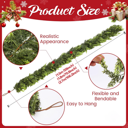 2-Pack Christmas Wreath Set with Free LED Light Strips