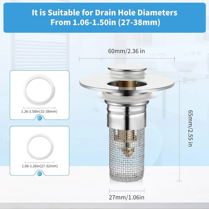 🔥Christmas Sale: Bathroom Sink  Universal Pop Up Sink Drain Filter