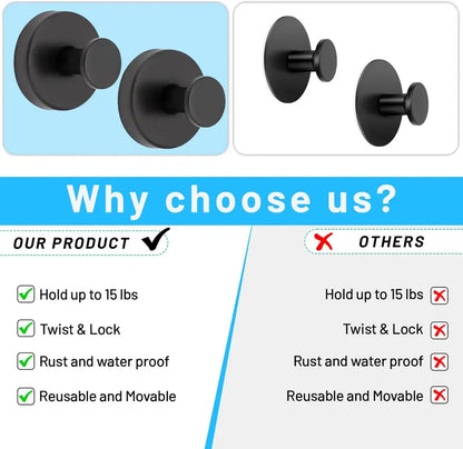 Strong Suction Cup Hooks – Removable, No-Drill Bathroom & Shower Hooks