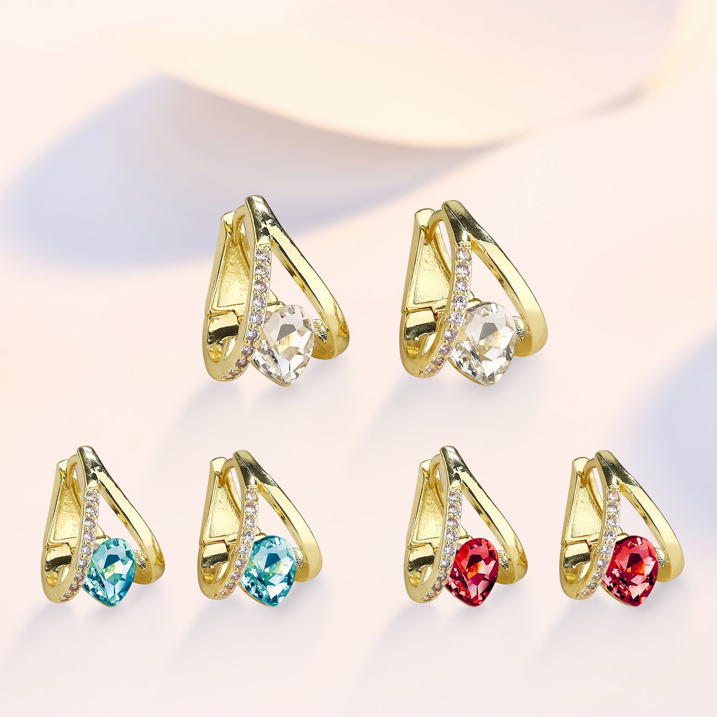 3PAIRS❤️BLUE+SILVER+RED