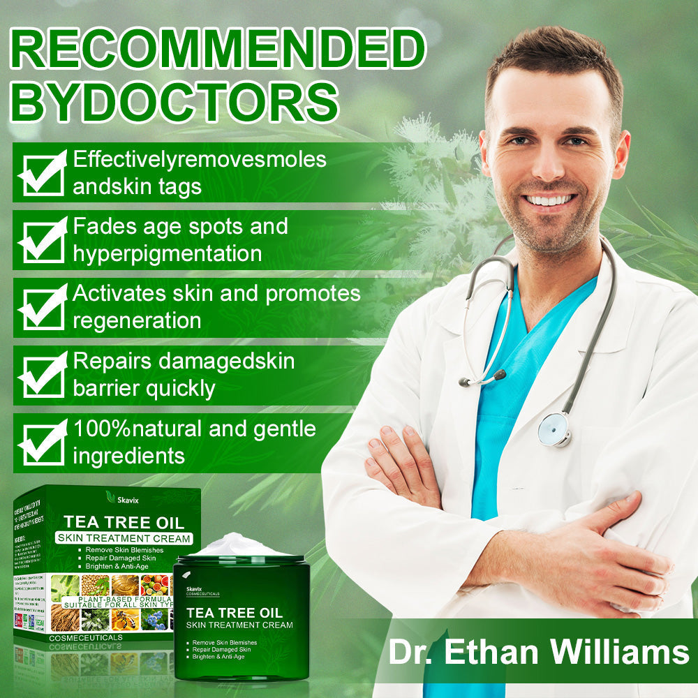 🔥Skavix™  Tea Tree Oil Skin Treatment Cream✅𝐅𝐃𝐀-𝐀𝐏𝐏𝐑𝐎𝐕𝐄𝐃 – Removes Skin Blemishes, Repairs Damaged Skin, Brightens & Anti-Ageing Care