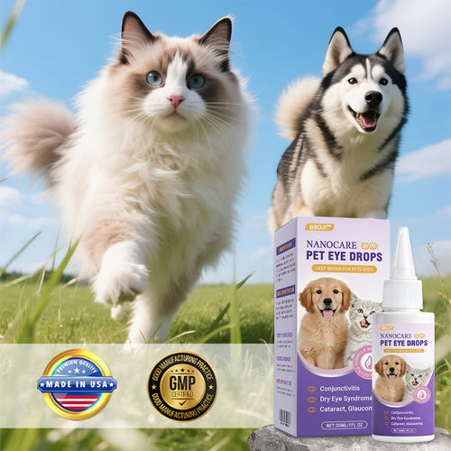 👩‍⚕️ BBOJI™ NanoCare Pet Eye Drops ☑️  Relieves Conjunctivitis, Dry Eyes, Cataracts, and Keratitis🐶